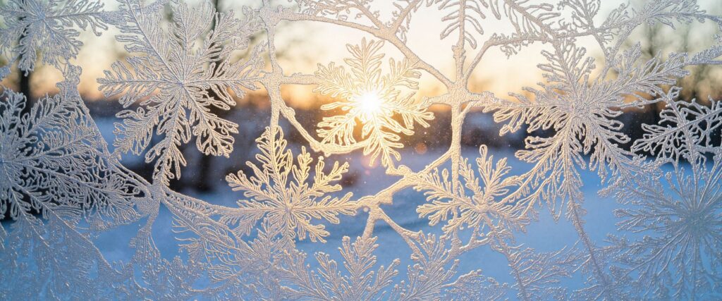 Calm winter holiday banner for emotional balance and homeopathy