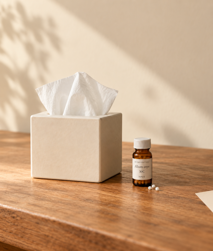 Tissue box and homeopathic remedy bottle for sinus infection questions